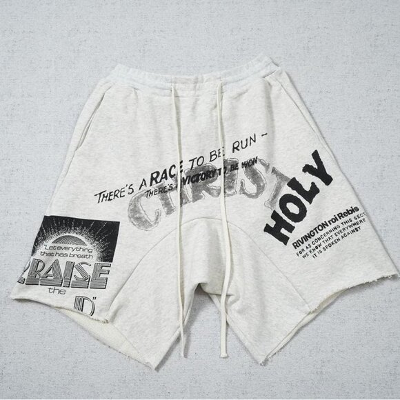 RIVINGTON ROI REBIS Grey Statement Shorts - Picture 1 of 6